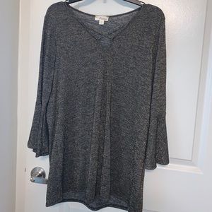 Flowy Black blouse with Gold speckles